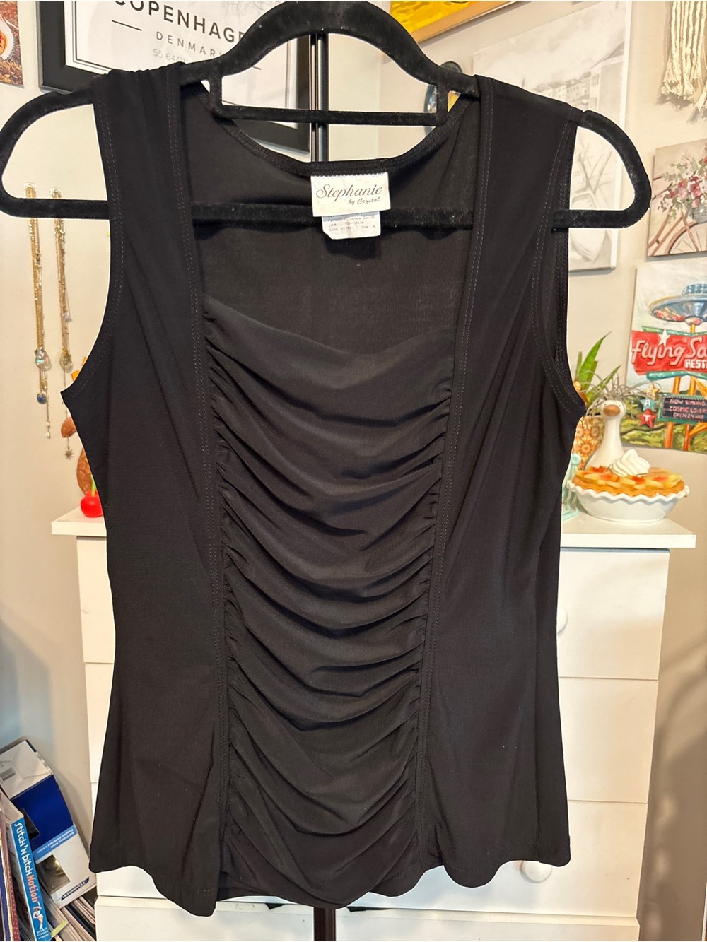 Stephanie by David Black Ruched Sleeveless Top